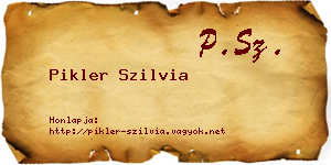 Pikler Szilvia névjegykártya