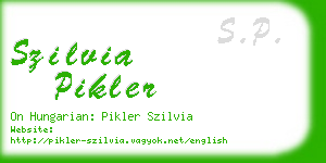 szilvia pikler business card